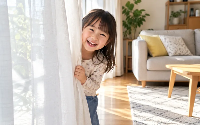 おうちかくれんぼで遊ぶ子ども