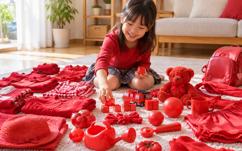おなじ色あつめゲームで遊ぶ子ども
