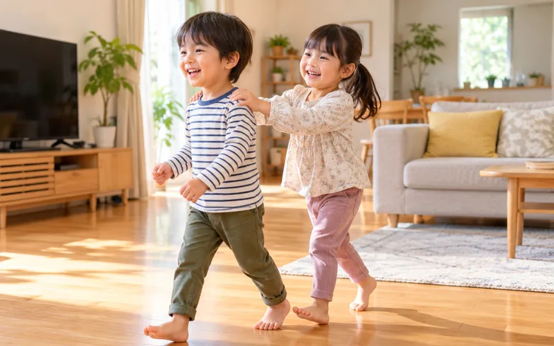 じゃんけん列車で遊ぶ子ども