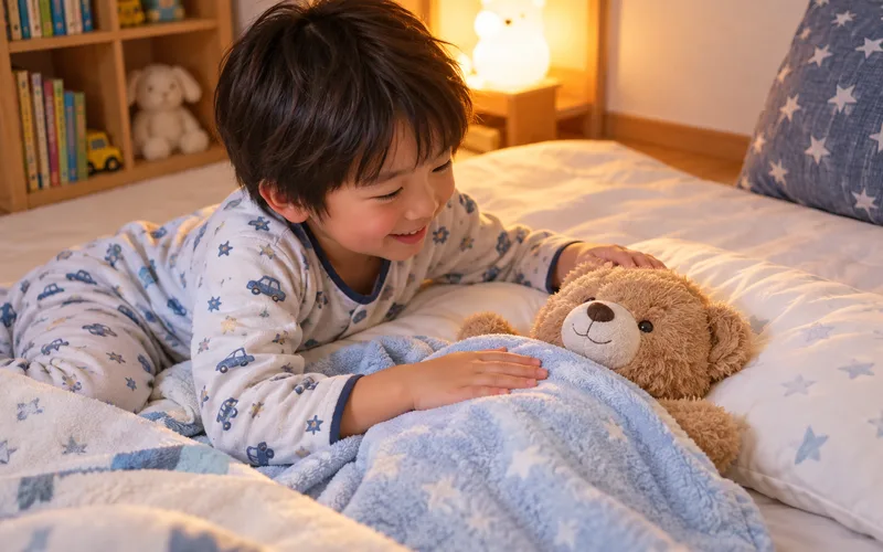 ぬいぐるみ寝かしつけごっこで遊ぶ子ども