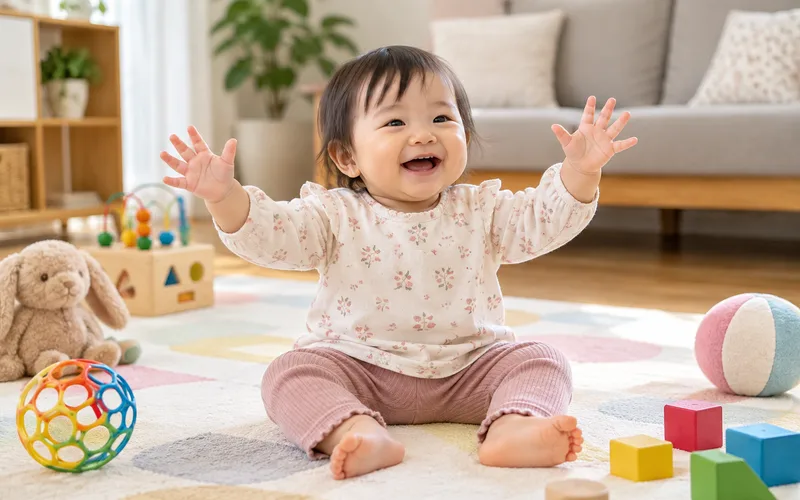 むすんでひらいて手遊びで遊ぶ子ども