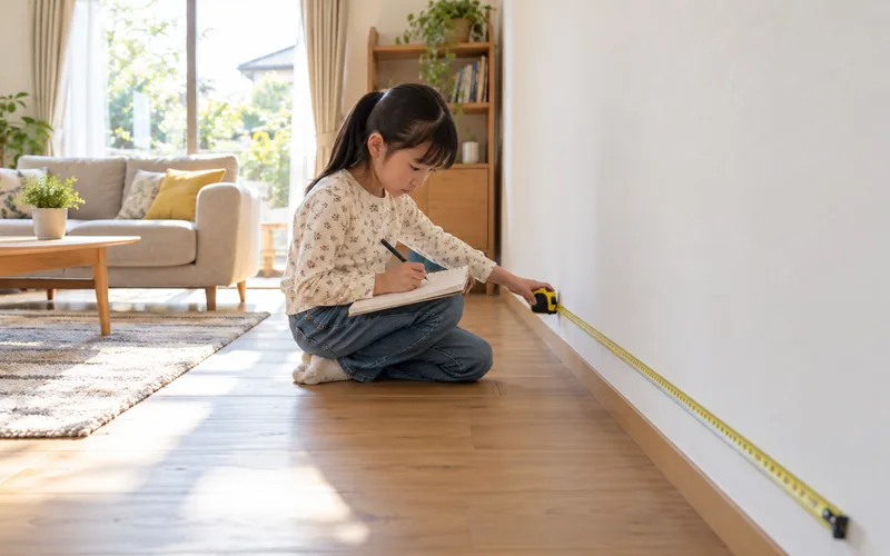 わが家の間取り図づくりで遊ぶ子ども