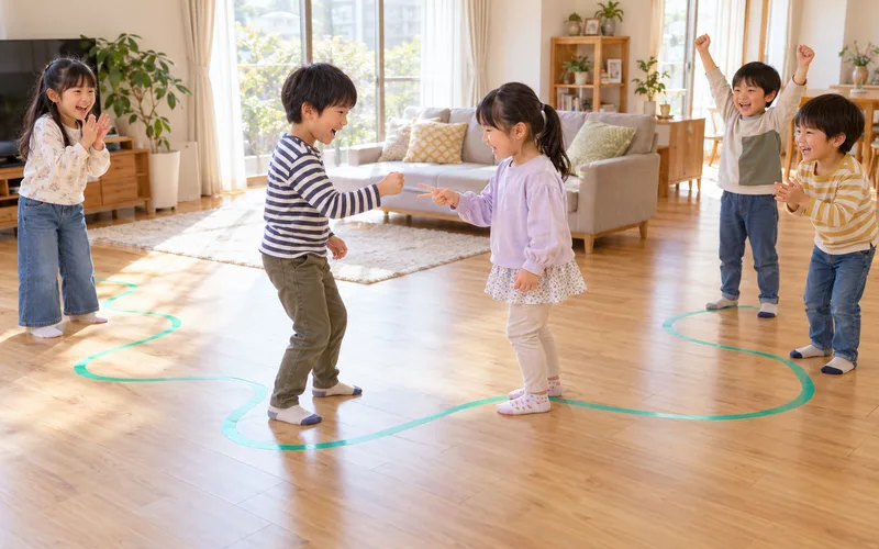 ドンじゃんけんで遊ぶ子ども
