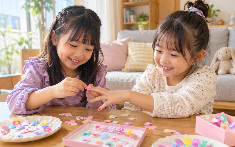 ネイルごっこで遊ぶ子ども