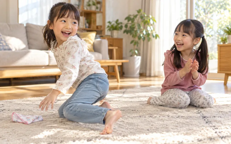 ハンカチ落としで遊ぶ子ども