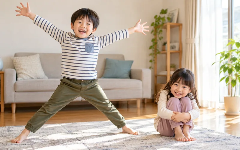 反対言葉さがしゲームで遊ぶ子ども