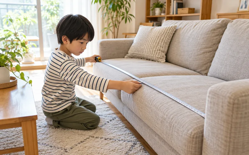 家じゅう計測たんけんで遊ぶ子ども