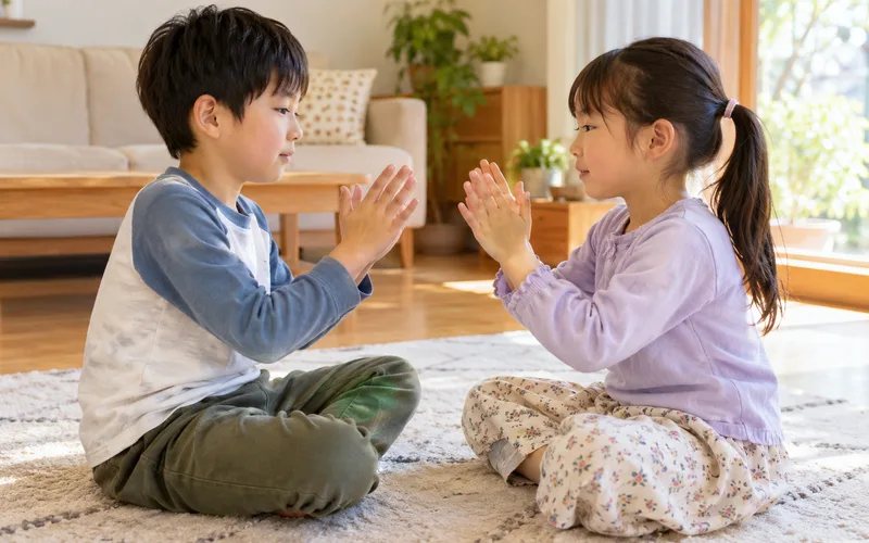 手拍子まねっこリズムで遊ぶ子ども