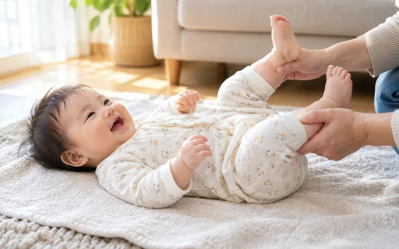 手足ぶらぶら体操で遊ぶ子ども