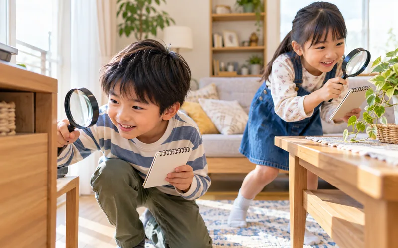 探偵ごっこで遊ぶ子ども