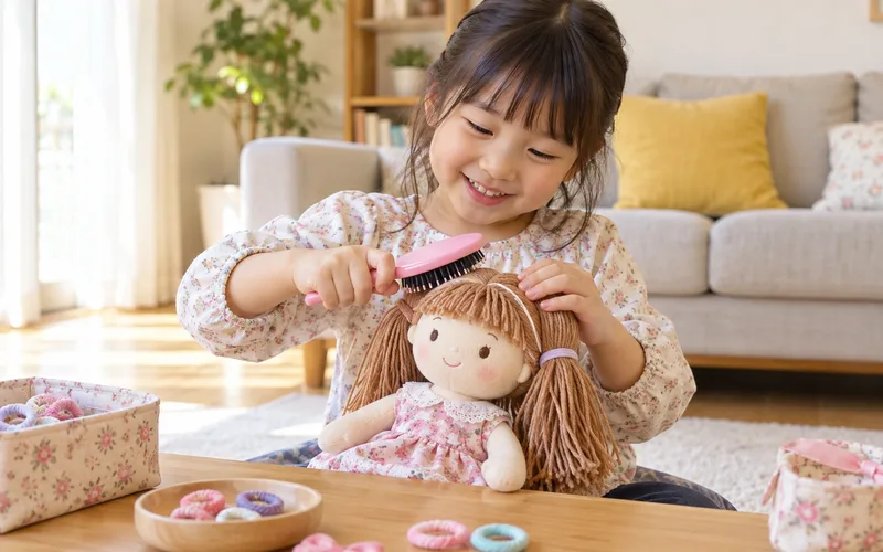 美容室ごっこで遊ぶ子ども
