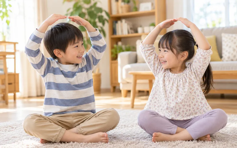 震源地ゲームで遊ぶ子ども